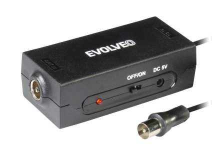 EVOLVEO Amp 1, anténní zesilovač FM/DAB+/DVB-T2, filtr LTE,4G,5G