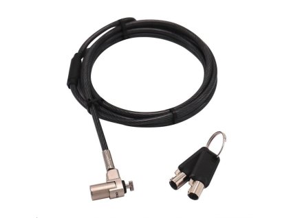 Bezpečnostný kábel DICOTA T-Lock Ultra Slim V2, s kľúčom, štrbina 3x7 mm, jednoduchý
