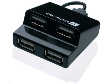 CONNECT IT USB 2.0 hub STEP 4 porty, černý