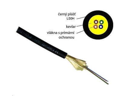 Optický kabel XtendLan DROP FTTx, 8x 9/125 SM, G.657A, LS0H, černý, cívka 1km