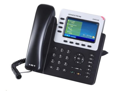 Grandstream GXP2140 [telefón VoIP - 4x účet SIP, HD audio, 5 programov.tlačidlá, bluetooth, EHS, farebný LCD, 2x GLAN]