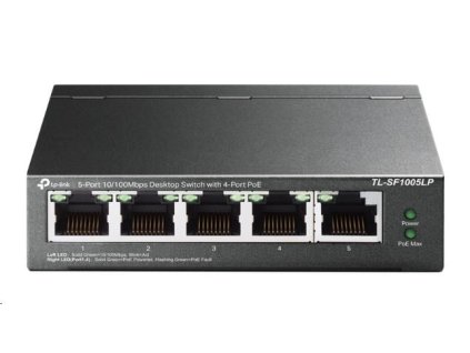 TP-Link switch TL-SF1005LP (5x100Mb/s, 4xPoE, 41W, fanless)