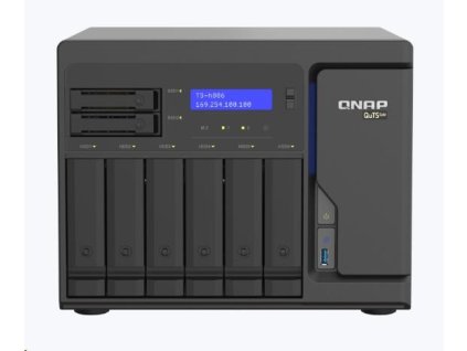 QNAP TS-h886-D1602-8G (2C/XeonD-1602/3,2GHz/8GBRAM/8xSATA/2xM.2/4x2,5GbE/3xUSB3.2/2xPCIe)