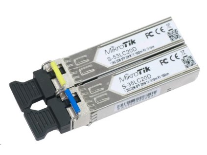 Mikrotik SFP (miniGBIC) modul S-35/53LC20D, SM, 20km, 1.25G