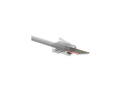 Solarix Univerzální EASY konektor RJ45 CAT6 UTP 8p8c na drát i licnu / 100 ks SXRJ45-6-UTP-EASY