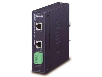 Planet IPOE-173S napájení po ethernetu IEEE802.3bt, 70W, 1xGbE, DIN, IP30, -40 až 75 C