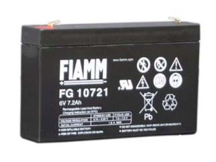 Batéria - Fiamm FG10721 (6V/7,2Ah-Faston 187), životnosť 5 rokov