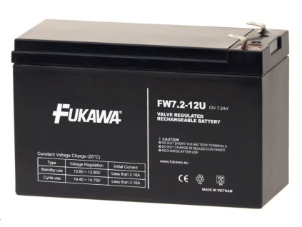 Batéria - FUKAWA FW 7,2-12 F2U (12V/7,2 Ah - Faston 250), konektor - 6.3 mm, životnosť 5 rokov