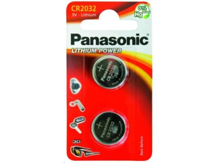 PANASONIC Lithiová baterie (knoflíková) CR-2032EL/2B  3V (Blistr 2ks)