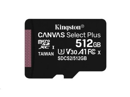 Kingston 512GB micSDXC Canvas Select Plus 100R A1 C10 - 1 ks