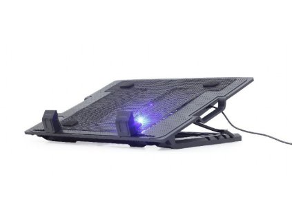 GEMBIRD Stojan na notebook NBS-1F17T-01, pre notebooky do 17", 150 mm ventilátor, LED, čierny