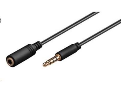 PREMIUMCORD kábel Jack 3,5 mm 4 pin M/F 2 m pre Apple iPhone, iPad, iPod