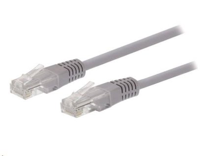 C-TECH patchcord Cat5e, UTP, sivý, 1m