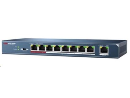 HIKVISION DS-3E0109P-E/M(B), 9x 10/100Mbit, 8x 802.3at PoE typ A 30W