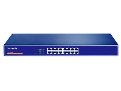 Tenda TEG1016G 16-Port Gigabit Ethernet Switch, 10/100/1000 Mb/s, Rackmount