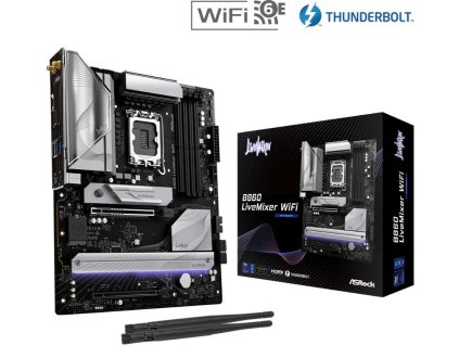 ASRock MB Sc LGA1851 B860 LiveMixer WiFi, Intel B860, 4xDDR5, 1xThunderbolt, 1xHDMI, WiFi, ATX