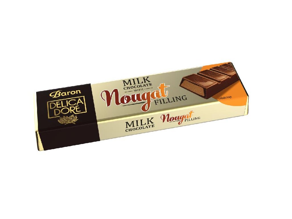 Baron Tyčinka z mléčné čokolády s nugátovou náplní 75g