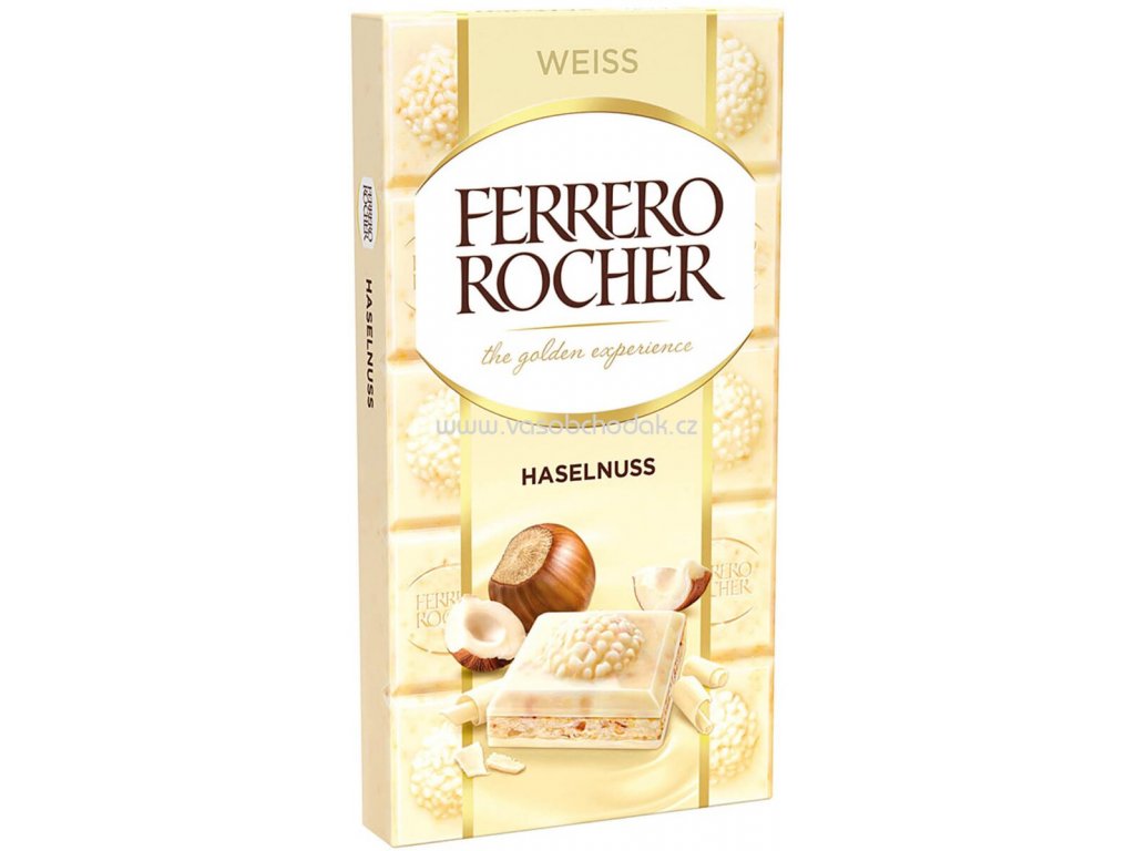 Ferrero Rocher Bílá čokoláda s náplní lískových oříšků 90g