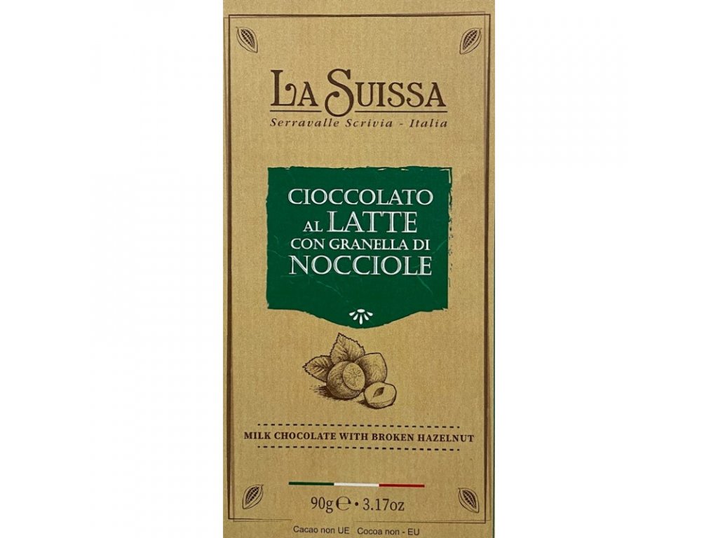 La Suissa Mléčná čokoláda s kousky lískových oříšků 90g