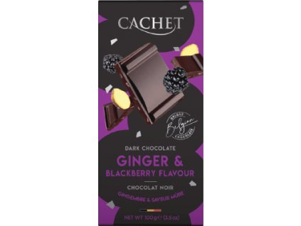 Cachet hořká čokoláda 57% s ostružinou a zázvorem 100g