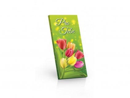 Čokoláda hořká 60%  vzkaz Pro tebe 100g (tulipány)