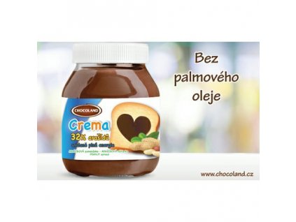chocoland crema arasidova pomazanka bez palmoveho oleje