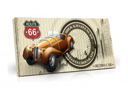 Sweet Snack Belgická mléčná čokoláda s lískovými ořechy Retro cars žluté auto 400 g