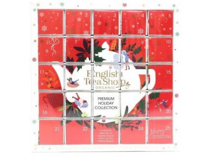English Tea Shop Červený adventní čajový kalendář "Puzzle", 25 pyramidek