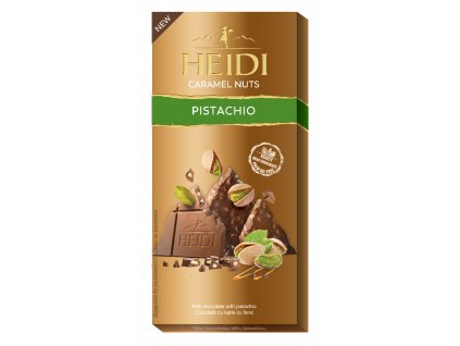 Heidi Caramel Nuts Mléčná čokoláda s kousky pistácií 80g