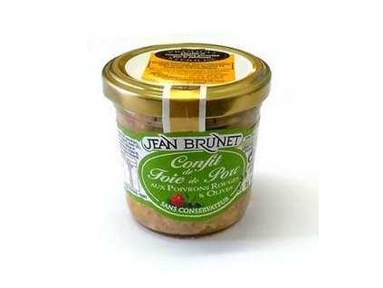 Jean Brunet Confit z vepřových jater s paprikou a olivami 90g