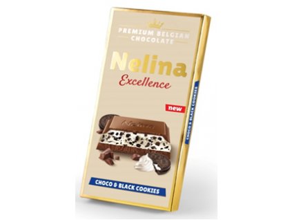 Nelina Mléčná čokoláda s kousky tmavých sušenek 80g