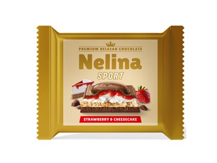 Nelina Sport Mléčná čokoláda jahoda cheesecake 55g