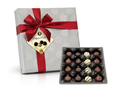 Belgian Dárkové balení pralinek s červenou mašlí 200g