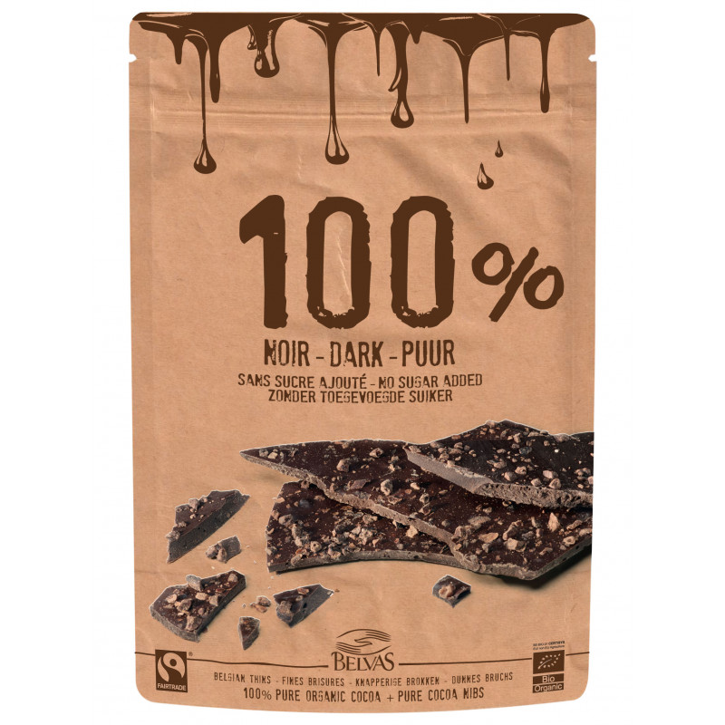Belvas Lámaná hořká čokoláda 100% 80g