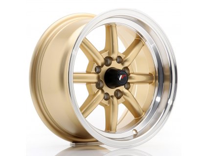 Alu kola Japan Racing JR19 14x7 ET0 4x100/114 Gold w/ Machined Lip (PCD 4x100, ET 0)