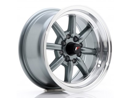 Alu kola Japan Racing JR19 14x7 ET0 4x100/114 Gun Metal w/ Machined Lip (PCD 4x100, ET 0)