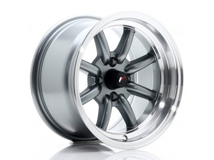 Alu kola Japan Racing JR19 14x8 ET-13 4x100 Gun Metal w/ Machined Lip (PCD 4x100, ET -13)