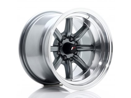 Alu kola Japan Racing JR19 14x9 ET-25 4x100/114 Gun Metal w/ Machined Lip (PCD 4x100, ET -25)