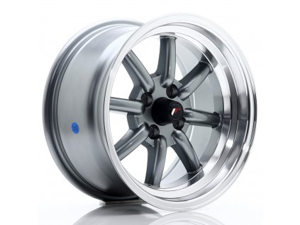 Alu kola Japan Racing JR19 15x8 ET0 4x100 Gun Metal w/ Machined Lip (PCD 4x100, ET 0)