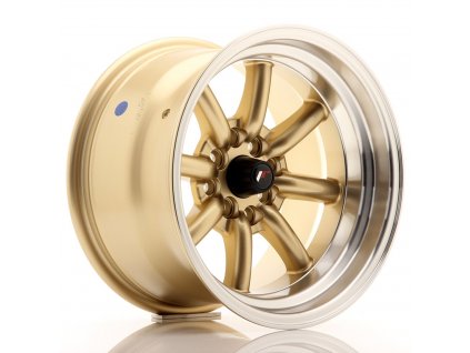 Alu kola Japan Racing JR19 15x9 ET-13 4x100/114 Gold w/ Machined Lip (PCD 4x100, ET -13)
