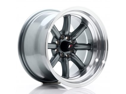 Alu kola Japan Racing JR19 15x9 ET-13 4x100/114 Gun Metal w/ Machined Lip (PCD 4x100, ET -13)