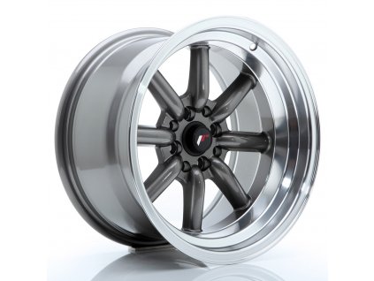 Alu kola Japan Racing JR19 16x9 ET-15 4x100/114 Gun Metal w/ Machined Lip (PCD 4x100, ET -15)