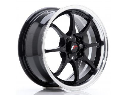 Alu kola Japan Racing JR5 15x7 ET35 4x100 Gloss Black w/Machined Lip