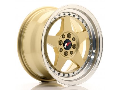 Alu kola Japan Racing JR6 16x8 ET30 4x100/114 Gold w/Machined Lip (PCD 4x100, ET 30)
