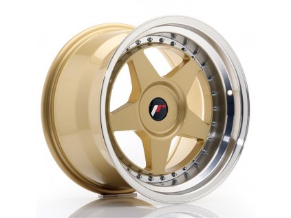 Alu kola Japan Racing JR6 17x10 ET20 BLANK Gold w/ Machined Lip (PCD 3x112, ET 20, Rozměr 17x10)