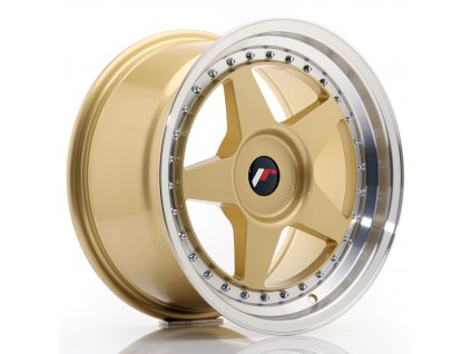 Alu kola Japan Racing JR6 17x9 ET20-35 BLANK Gold w/Machined Lip (PCD 3x112, ET 20, Rozměr 17x9)