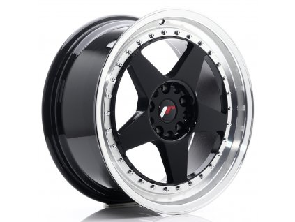 Alu kola Japan Racing JR6 18x8,5 ET22 5x114,3/120 Gloss Black w/ Machined Lip (PCD 5x114.3, ET 22)