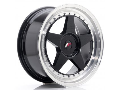 Alu kola Japan Racing JR6 18x8,5 ET20-40 BLANK Glossy Black w/Machined Lip