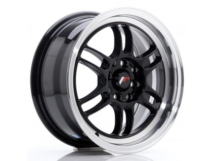 Alu kola Japan Racing JR7 15x7 ET38 4x100/114 Gloss Black w/ Machined Lip (PCD 4x100, ET 38)
