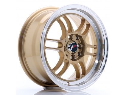 Alu kola Japan Racing JR7 15x7 ET38 4x100/114 Gold w/ Machined Lip (PCD 4x100, ET 38)